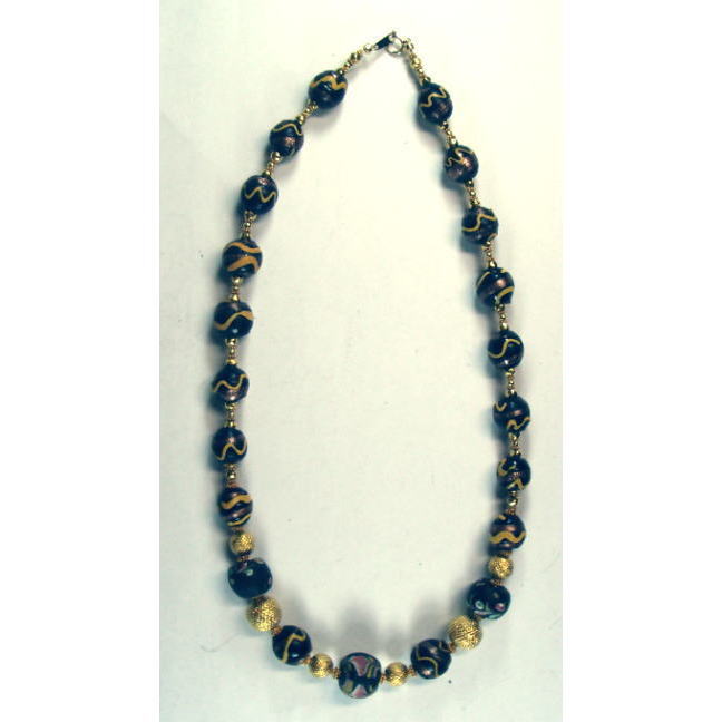 ガラスビーズネックレス