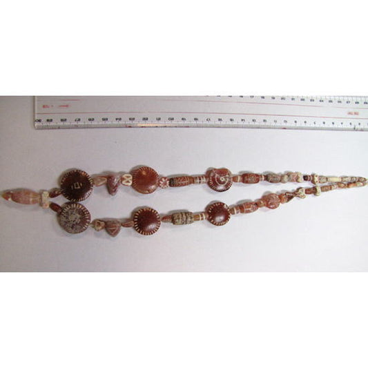 エッチングされたカーネリアンビーズのストランド