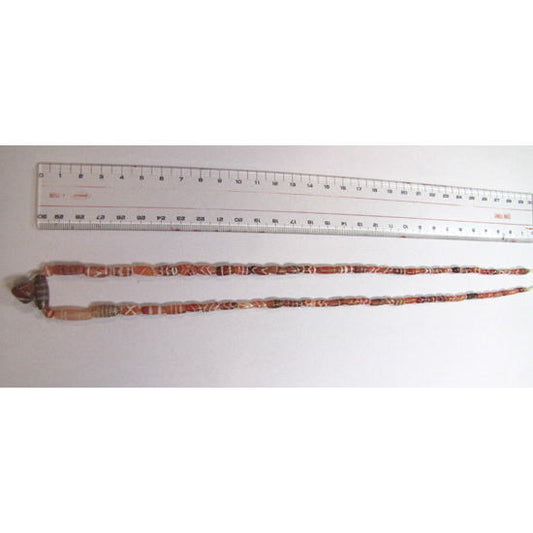 エッチングされたカーネリアンビーズのストランド