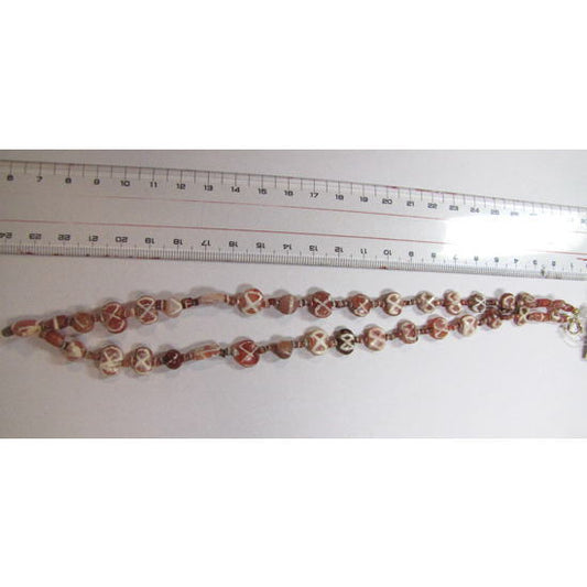 エッチングされたカーネリアンビーズのストランド