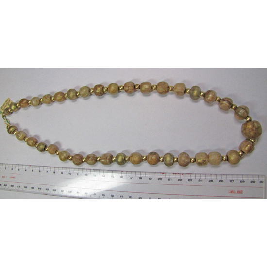 ゴールドサンドイッチビーズストランド