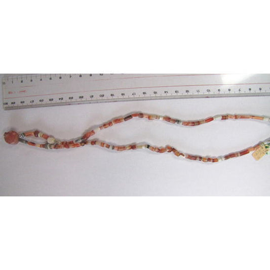エッチングされたカーネリアンビーズのストランド