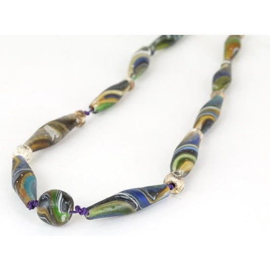 古代の金製バンドビーズのストランド