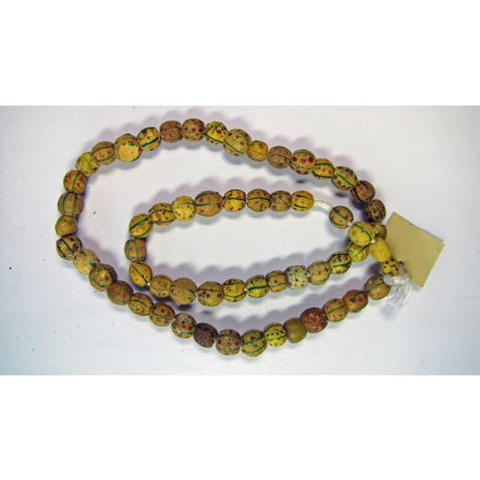 スカンクイエローの水玉ビーズストランド