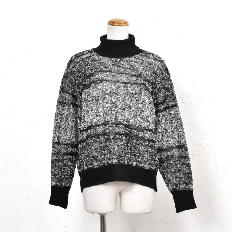 Mosaic Lace Turtleneck Pullover