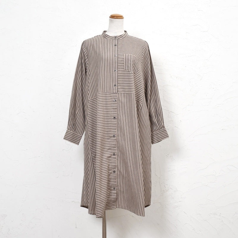 Stripe Button-Front Dress
