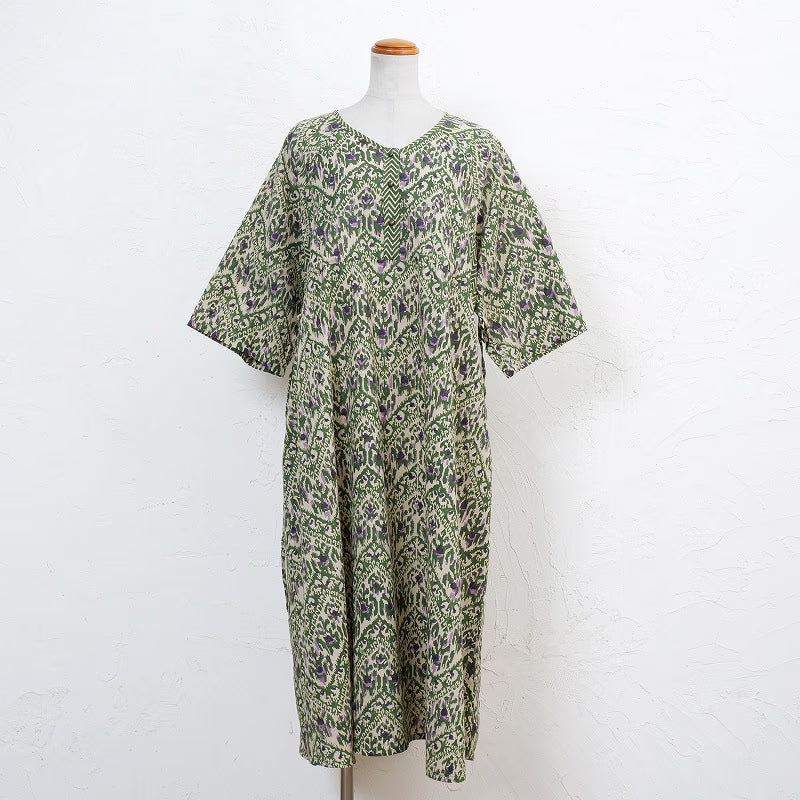 Ikat Zigzag Print Dress