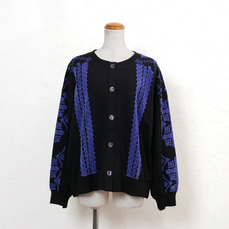 Sweat Flock Print Cardigan