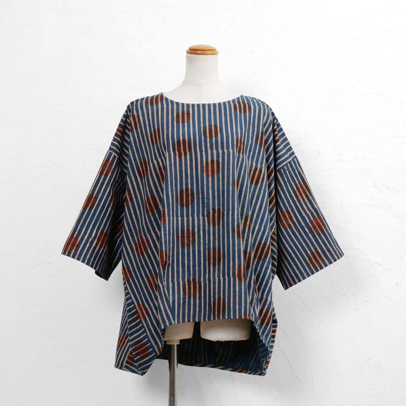 Dot Stripe Print Pullover