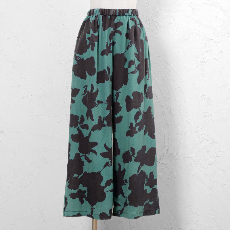 Printed Stone Wash Pants