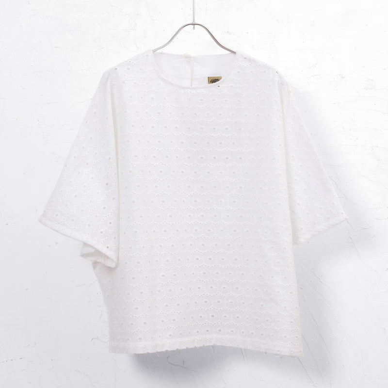 Cotton Dot Lace Combo Pullover