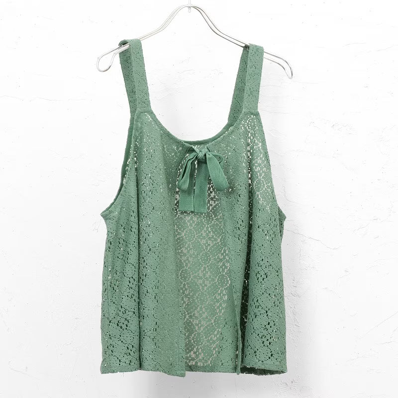 Cotton Flower Lace 2-Way Cami Blouse