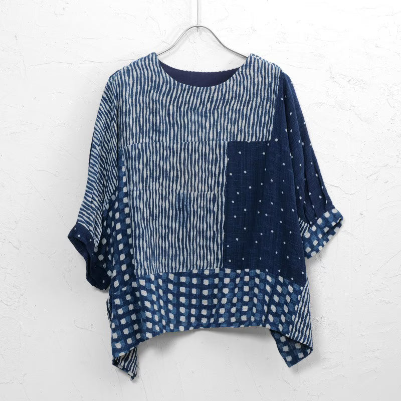 Block Print Patch Pullover