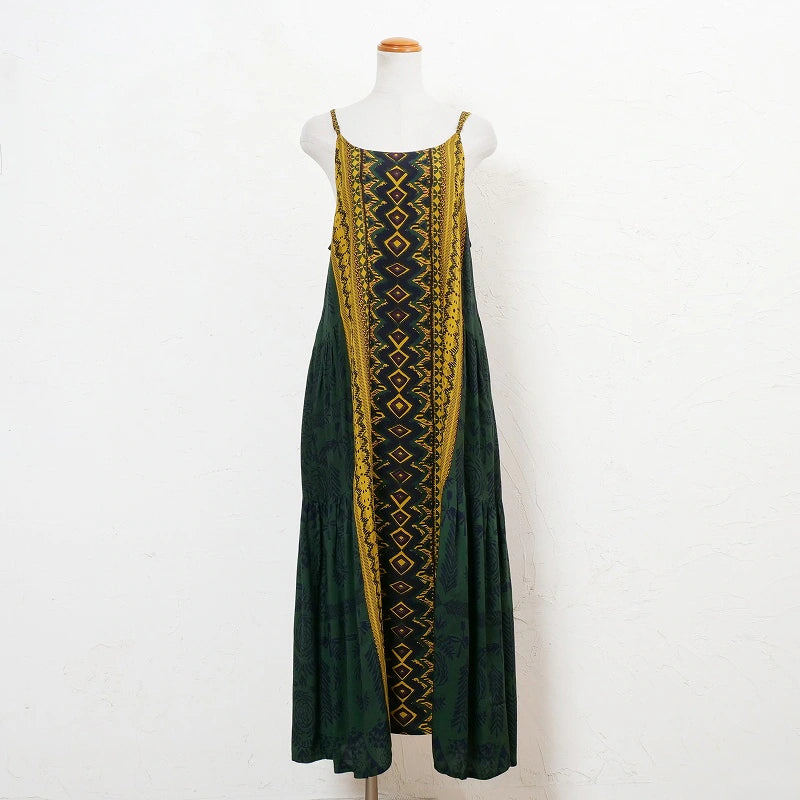 Rayon Mix Printed Side Tiered Camisole Dress