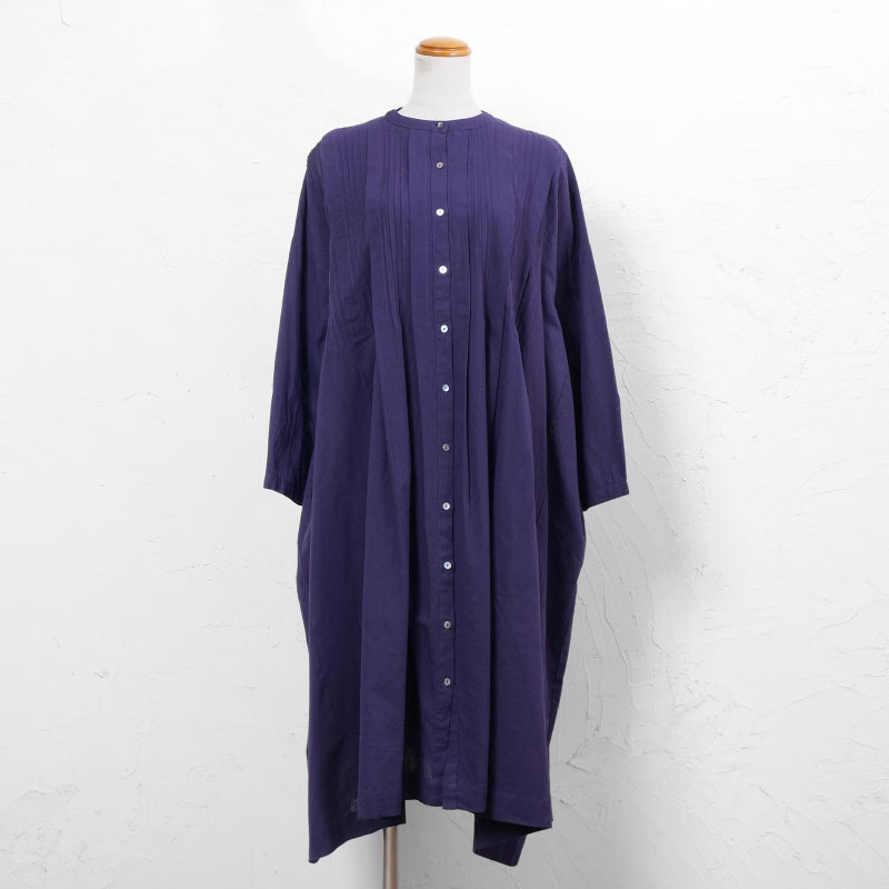 Linen-Blend Pintuck Front Open Dress