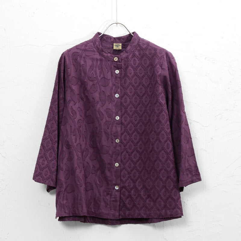Cotton Jacquard Combo Blouse