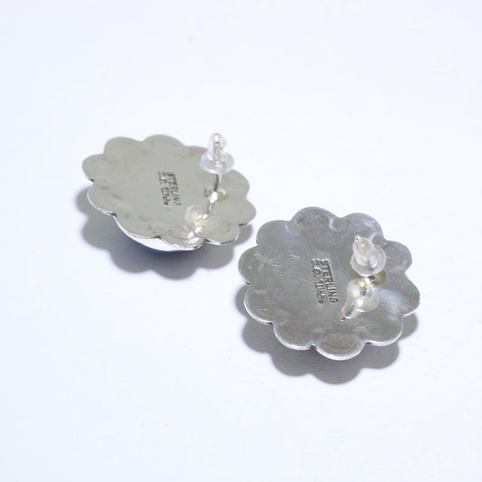 デニムラピスシルバーイヤリング