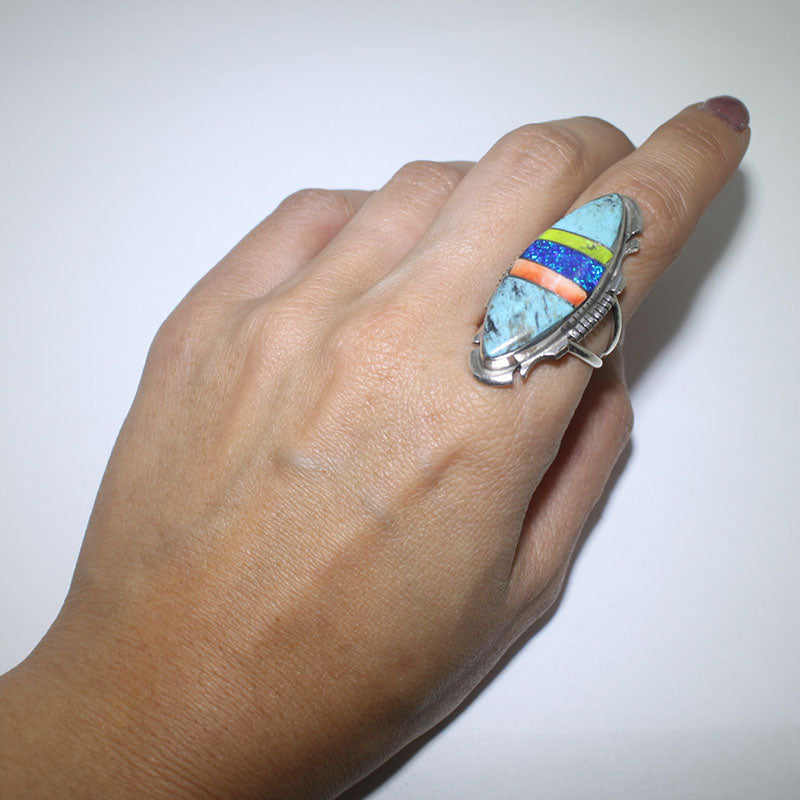 แหวนเงินฝังหลายสี