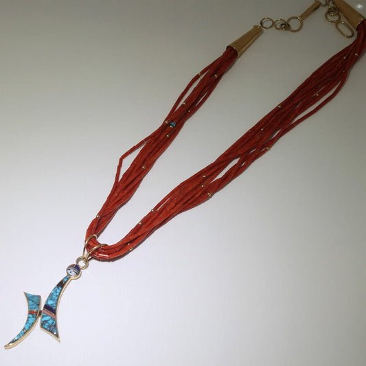 ウェス・ウィリーによる14Kとローンマウンテンのネックレス