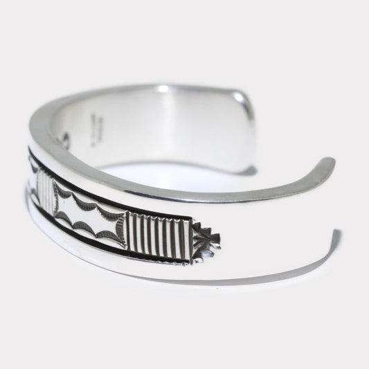 Heavy Silver Bracelet by Bruce Morgan 5-1/2inch