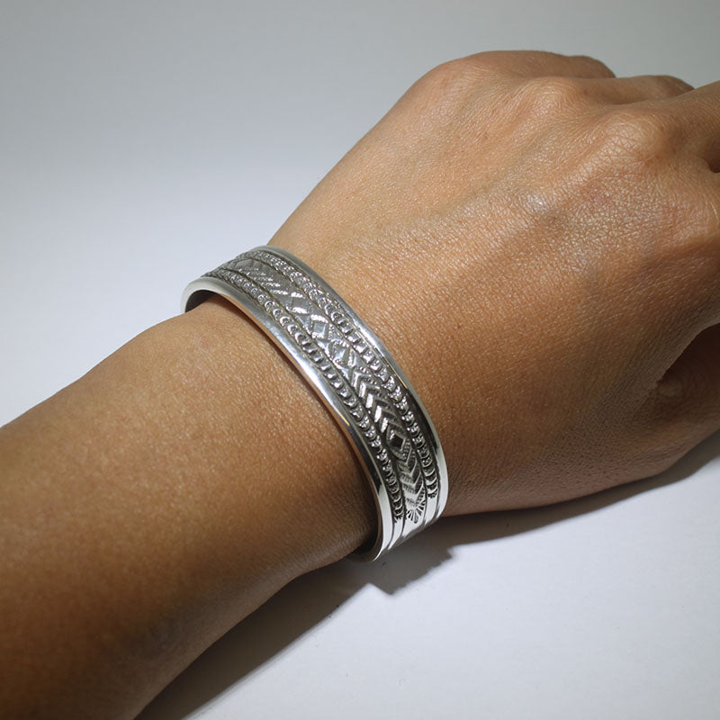 Silver Bracelet by Bruce Morgan 5-1/4inch