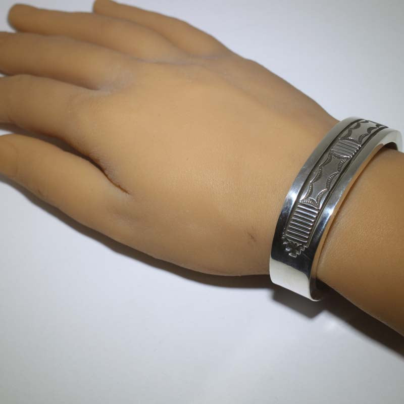 Heavy Silver Bracelet by Bruce Morgan 5-1/2inch