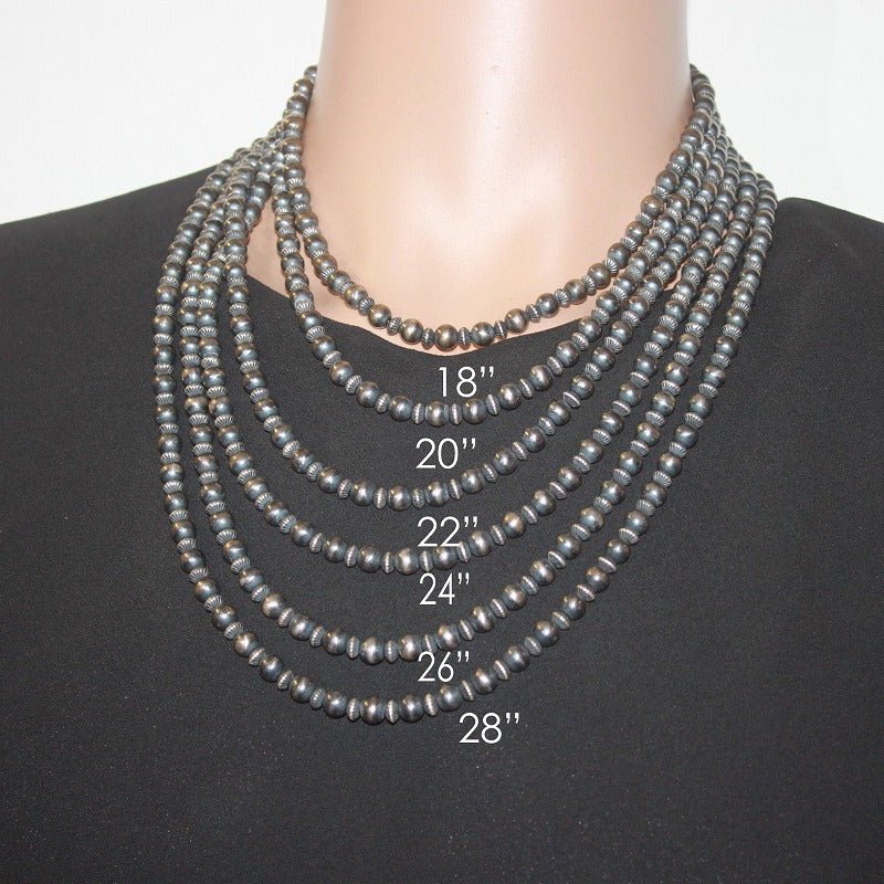 ラウンドミックスナバホパール 7mm 18-28インチ