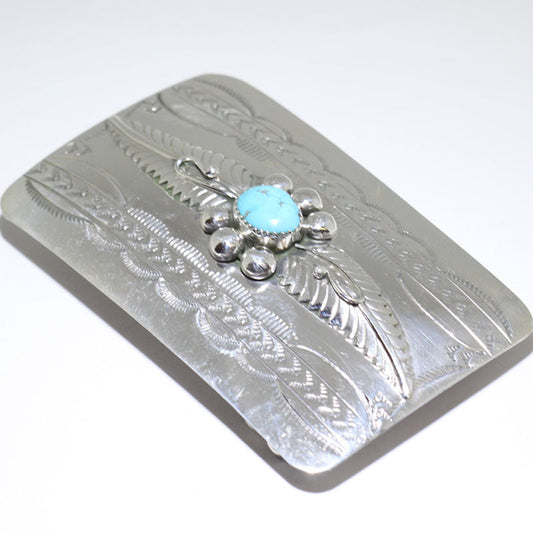 ナバホ族のターコイズバックル