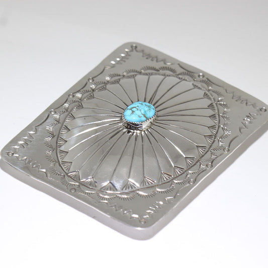 ナバホ族のターコイズバックル