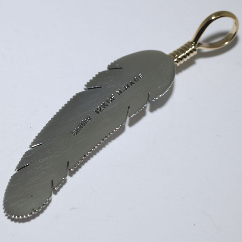 Feather pendant by Harvey Mace (silver or gold)