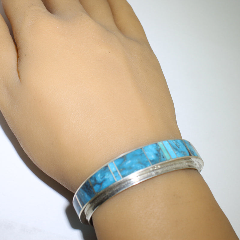 ナバホ族によるインレイブレスレット 5-1/4インチ