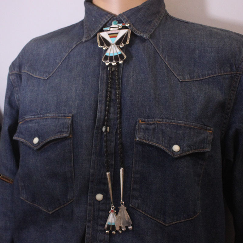 ズニ族によるサンダーバードインレイボロタイ