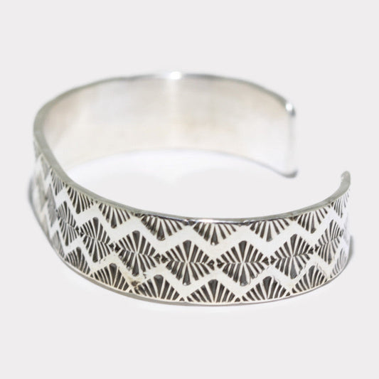 Silver stamp bracelet by Navajo