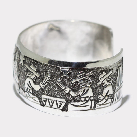Silver stamp bracelet by Navajo