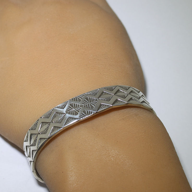 Silver stamp bracelet by Navajo