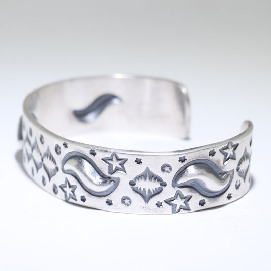 보 리브스의 실버 팔찌 5-3/4"