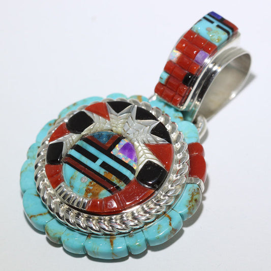 Inlay Sunface Pendant by Wilbert Manning