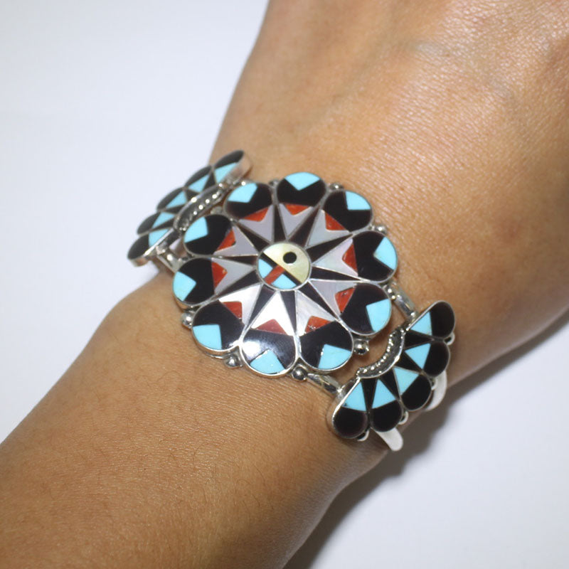 Vòng tay khảm bởi Zuni kích thước 5-1/4"