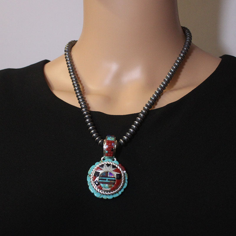 Inlay Sunface Pendant by Wilbert Manning