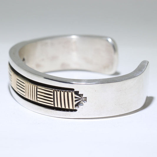 Vòng Tay Bạc Nặng/Vàng 14K của Bruce Morgan 6"