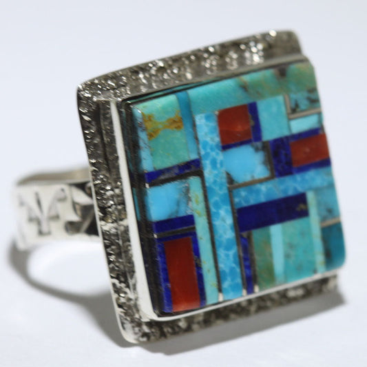 Inlay-Ring von Patricia/Edward Becenti Größe 10