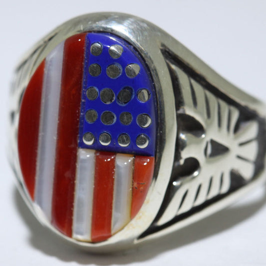 Inlay-Ring von Wilbert Manning Größe 11,5