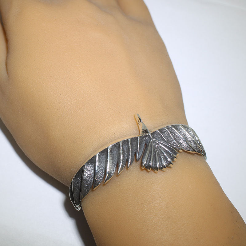 아론 앤더슨의 실버 팔찌 5-1/2"