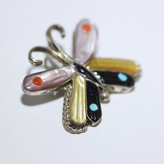 ズニ族 バタフライ ピン ペンダント