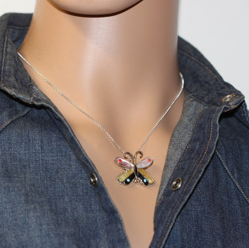 ズニ族 バタフライ ピン ペンダント