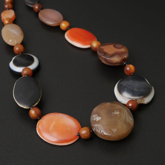 古代アイアゲートビーズストランド