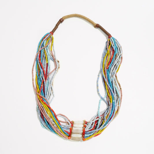 Collana a più fili con perline del Ghana