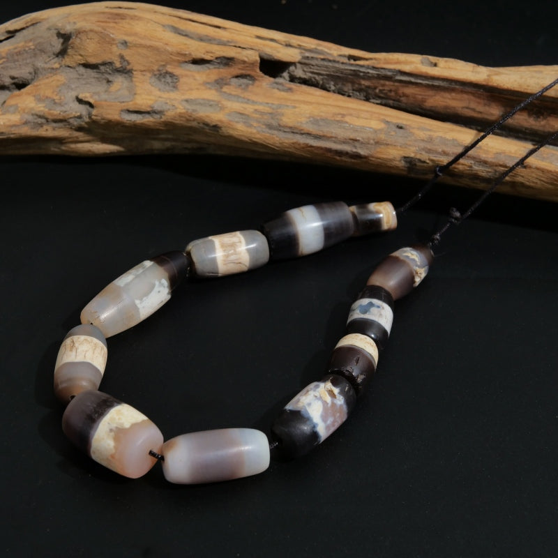 Striped Dzi Beads Strand