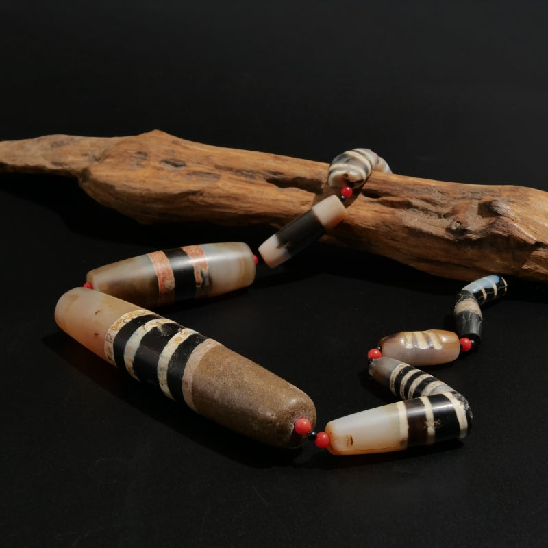 Striped Dzi Beads Strand