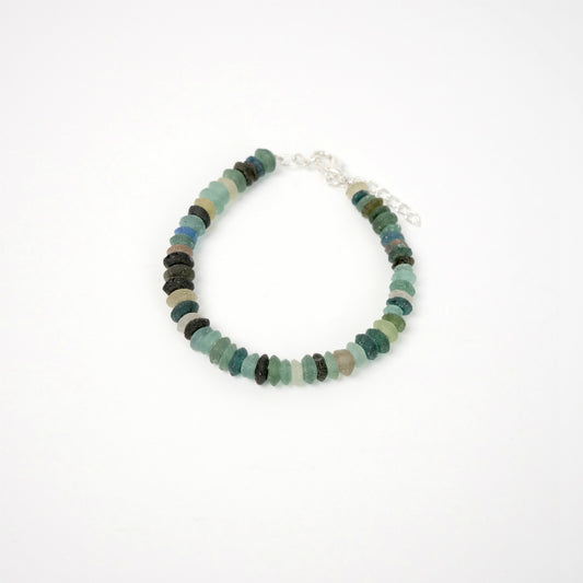 Braccialetto con Piccole Perle di Vetro Romano